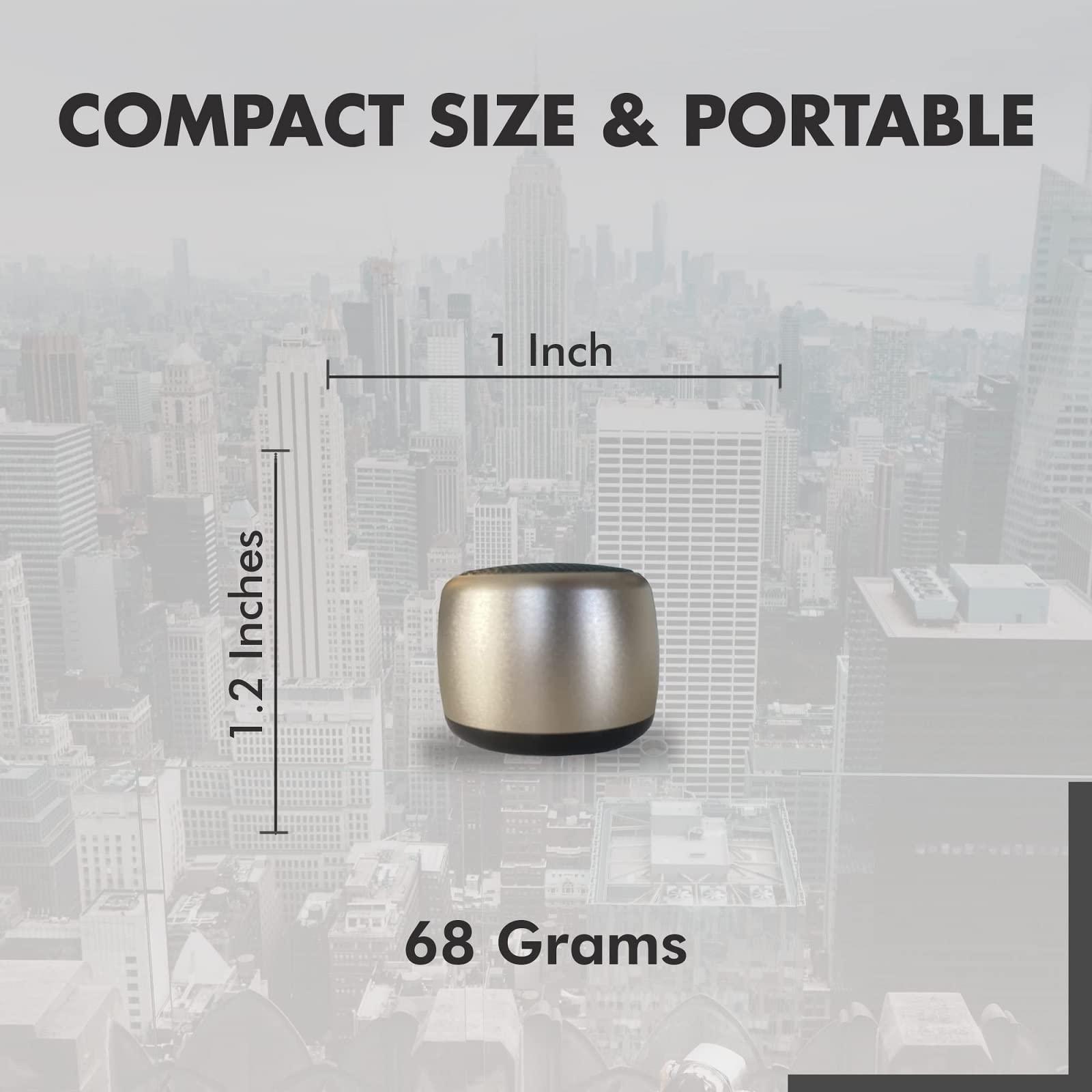 ys Best Mini Portable Bluetooth Speaker with HD Sound & Bass I Smallest Wireless Bluetooth Speakers for Phone/PC/Tablet I Photo Selfie Button Answer Phone Calls I Cute Tiny Speaker, Gold