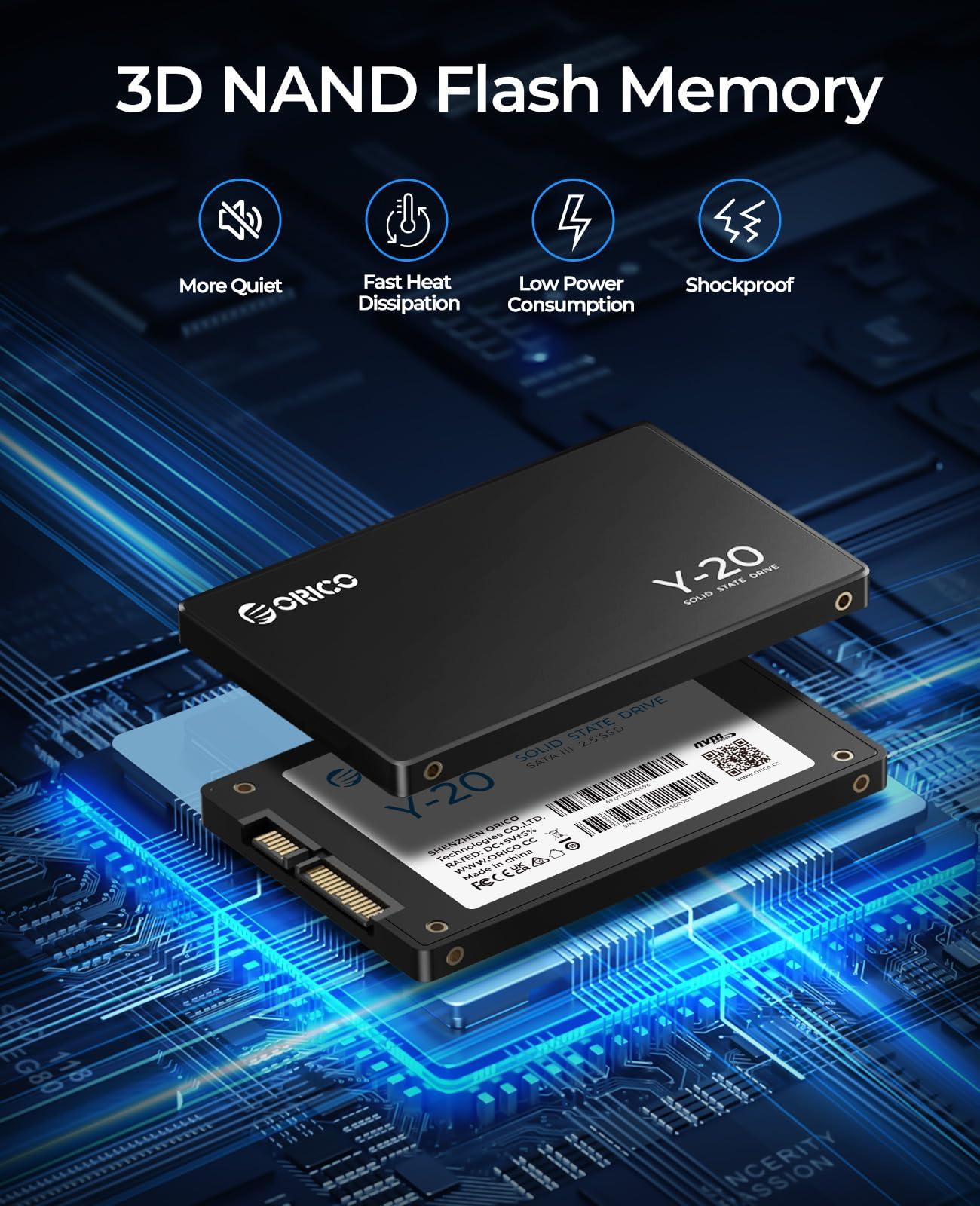 ORICO ORICO DIY 2.5 External Hard Drive 1TB - Portable SSD Up to 500MB/s - External Solid State Drive Compatible with Windows PC/Desktop/Laptop/Tablet/Camera