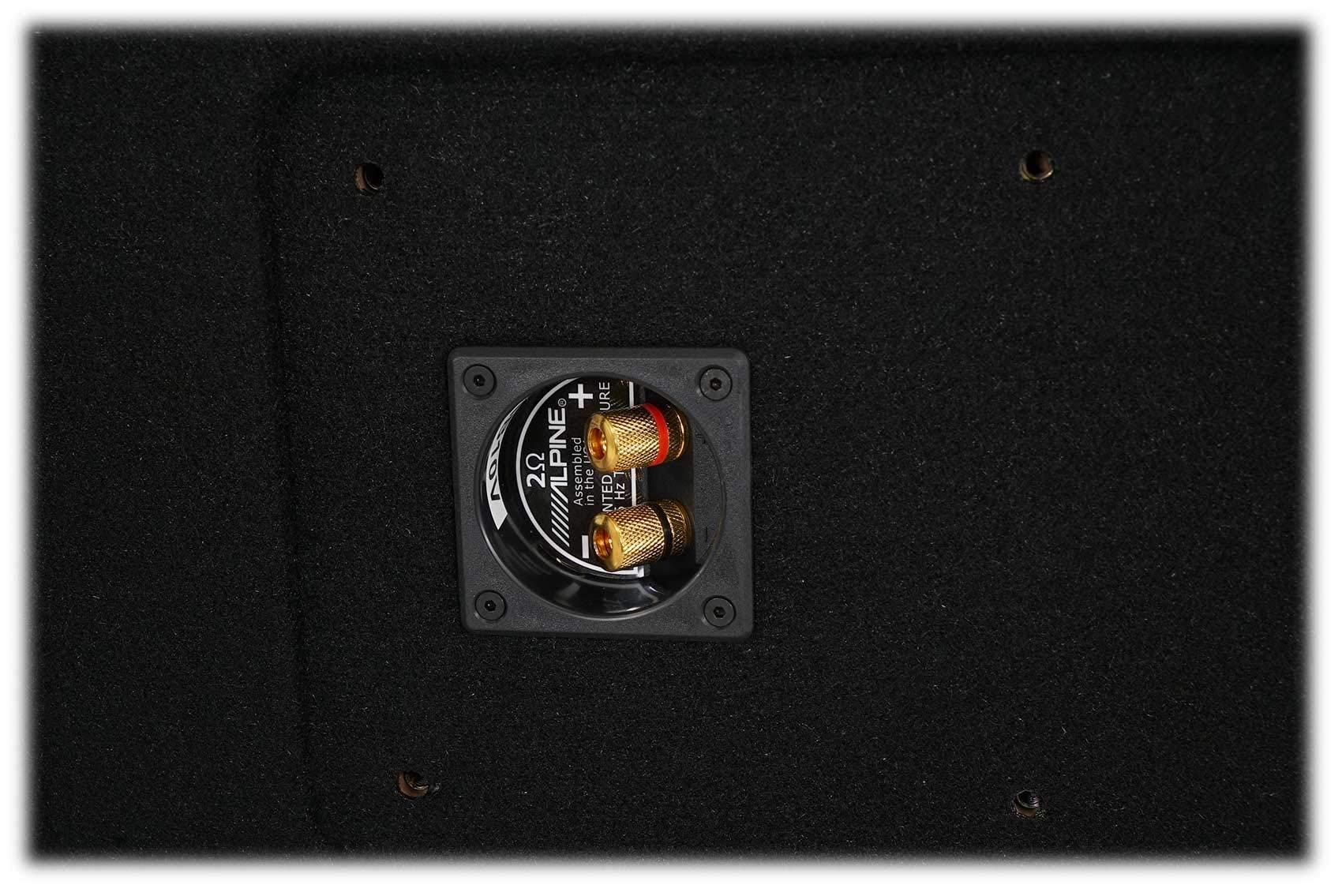 Alpine Alpine S-SB10V Loaded 10\" 600w S-W10D4 Sub Enclosure Box Bundle with ALPINE S-A60M 600 Watt RMS Mono Car Audio Amplifier Subwoofer Amp Class-D and Rockville RWK41 4 Gauge Car Amp Wiring Kit (3 Items)