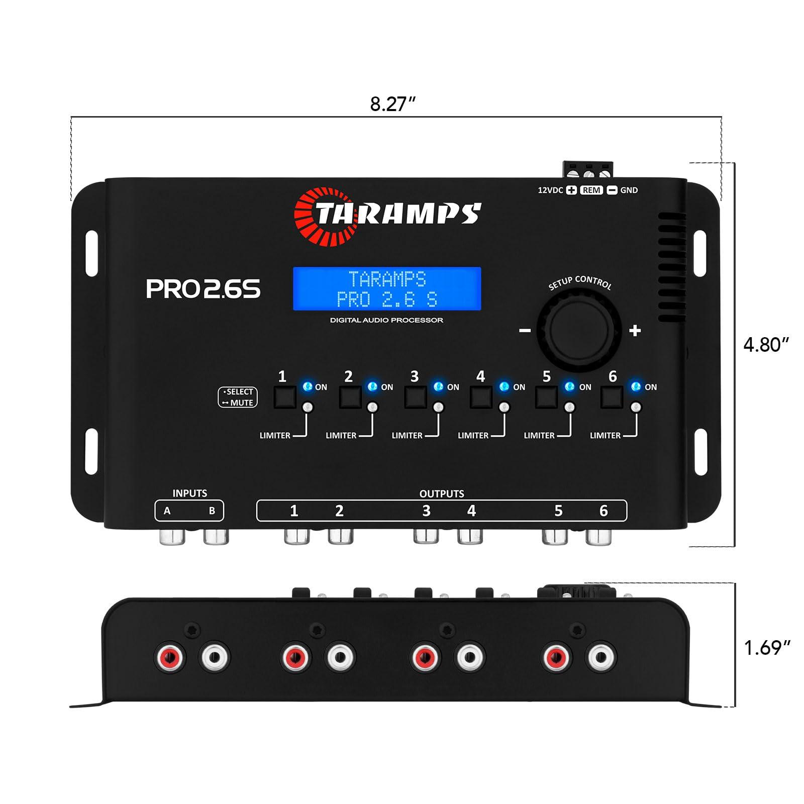 Taramp's Taramp\'s Pro 2.6S Digital Signal Processor Equalizer 3-band Graphic Equalization 6 Channels 18K Ohms(RCA) Output Impedance 47 Ohms Limiter Adjustable Car Audio System