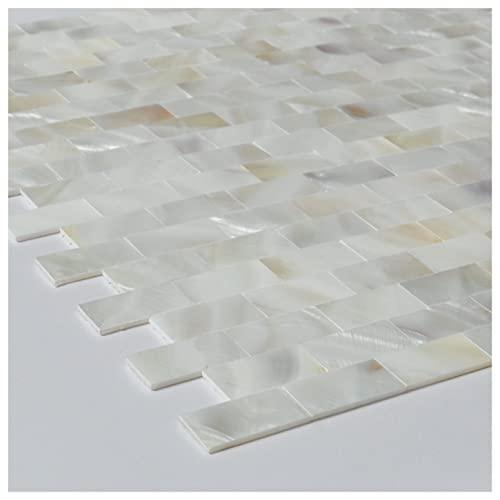 Art3d Art3d Mother of Pearl Shell Mosaic Tile for Kitchen Backsplash/Shower Wall Tile, 12" x 12" Groutless Subway