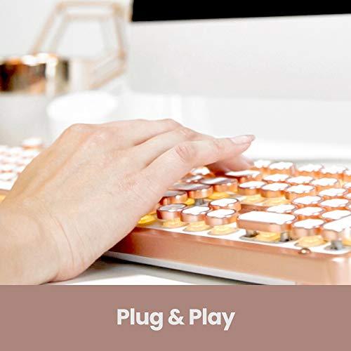 Azio Azio Retro Classic USB (Posh) - USB Wired Leather Vintage Backlit Mechanical Keyboard for PC/Mac (MK-RETRO-L-02-US)