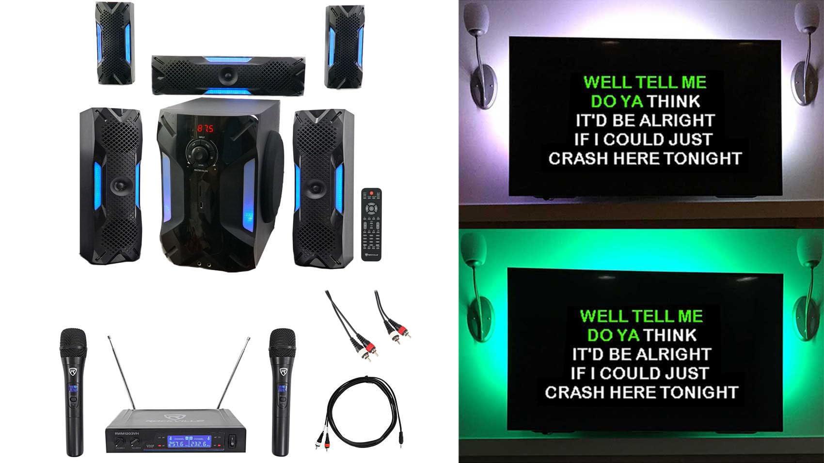Rockville Rockville Bluetooth Home Theater Karaoke Machine System w/8" Sub + Wireless Mics
