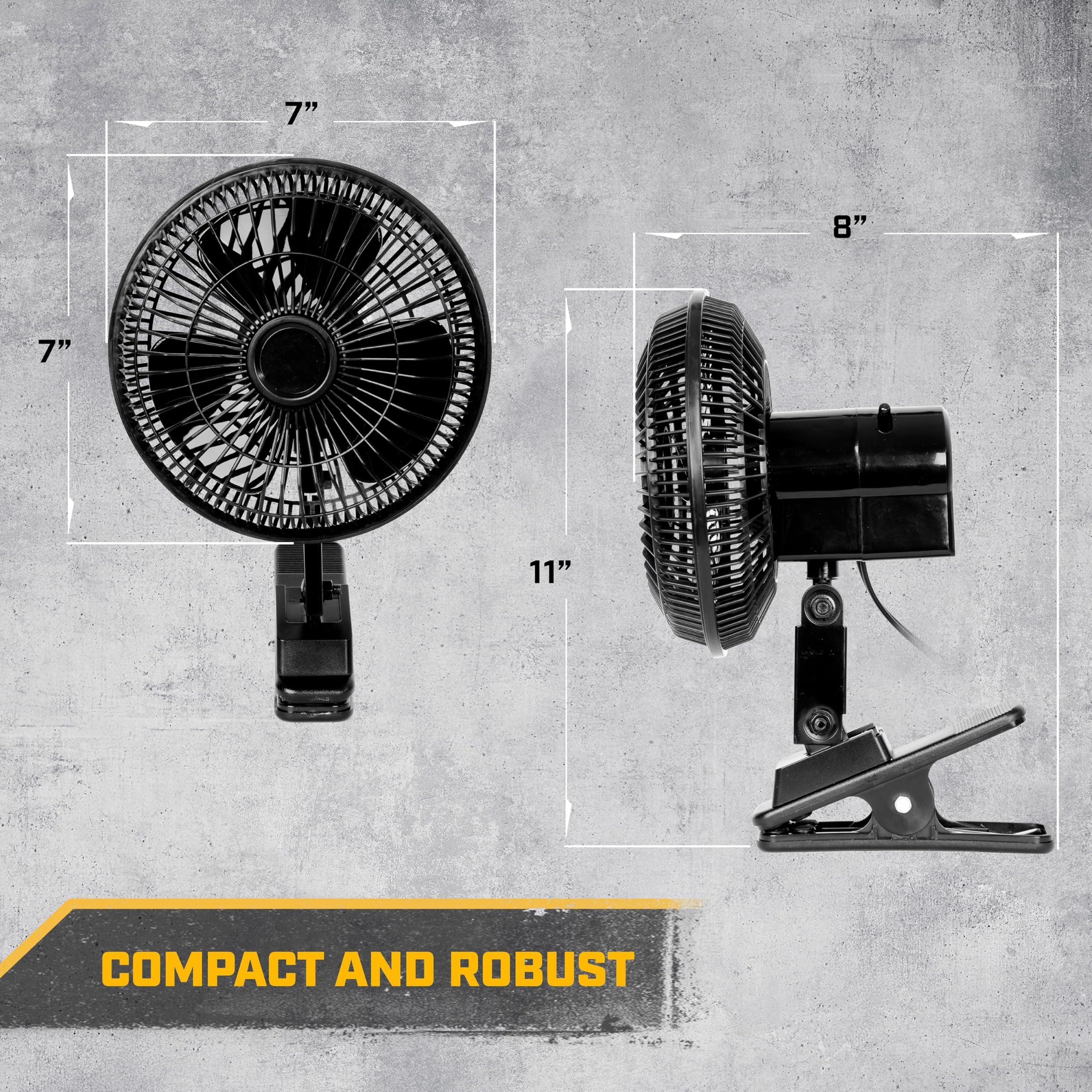 Cat Cat Clip-On Car Fan with Oscillating Design, 12V Portable Fan for Car with Quick Cooling Comfort, Ideal for Most Car Truck Van SUV with No AC