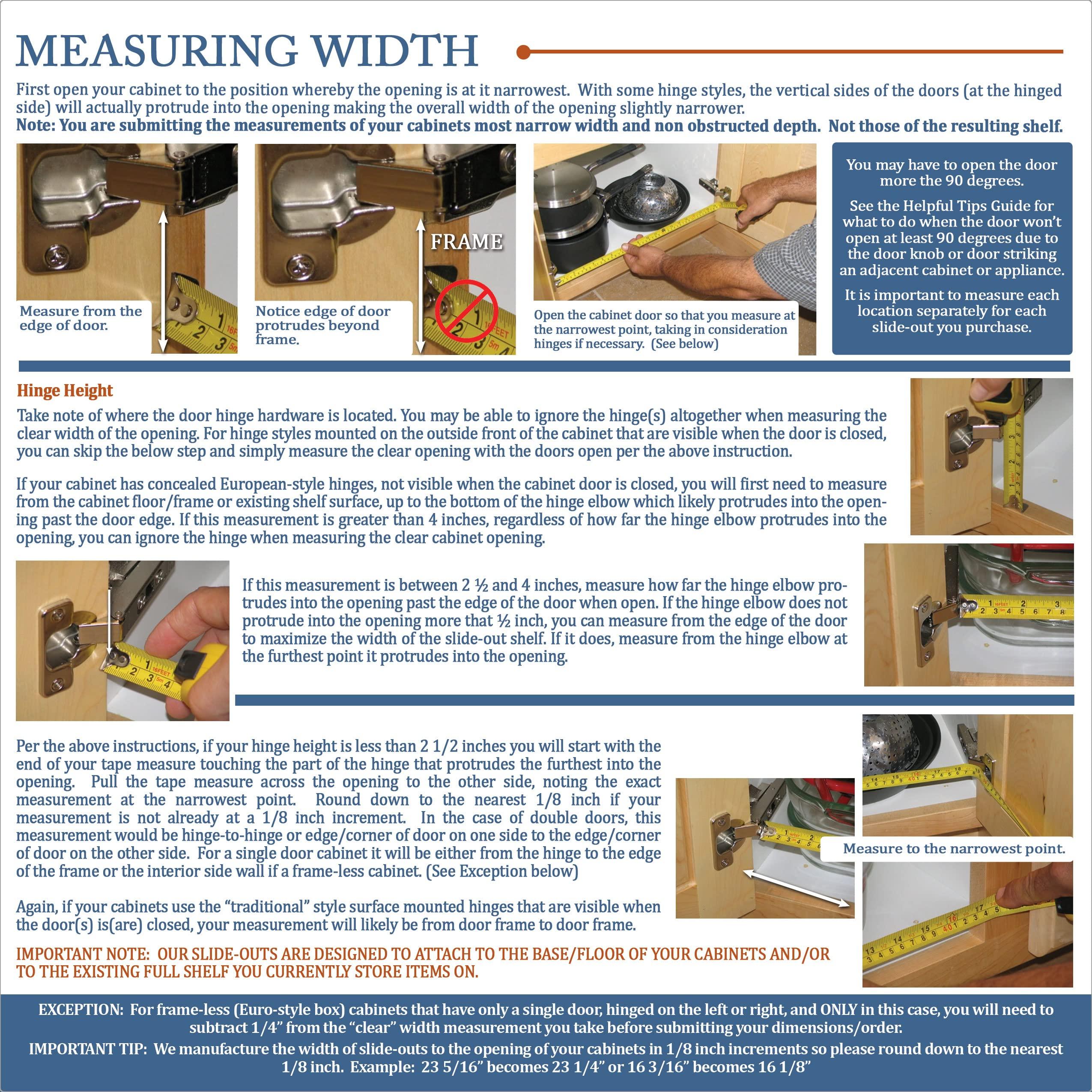 Slide-A-Shelf Slide-A-Shelf Made-to-Fit Slide-Out Shelf: Maple Wood Front with Full Extension Rail