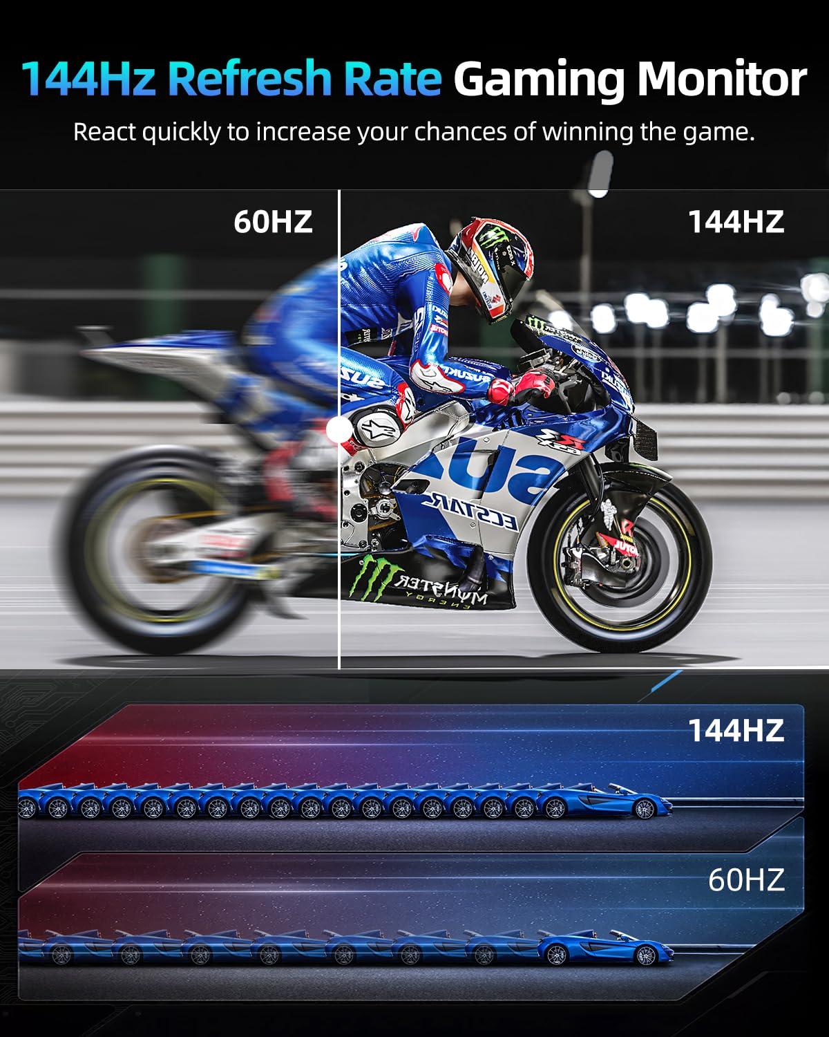 UPERFECT UPERFECT 2K 144Hz Portable Gaming Monitor 18" 2560x1600 QHD 100% DCI-P3 FreeSync HDR Laptop w/VESA, Frameless Matte IPS Eye Care Second Monitor for Game Console (UGame K118)