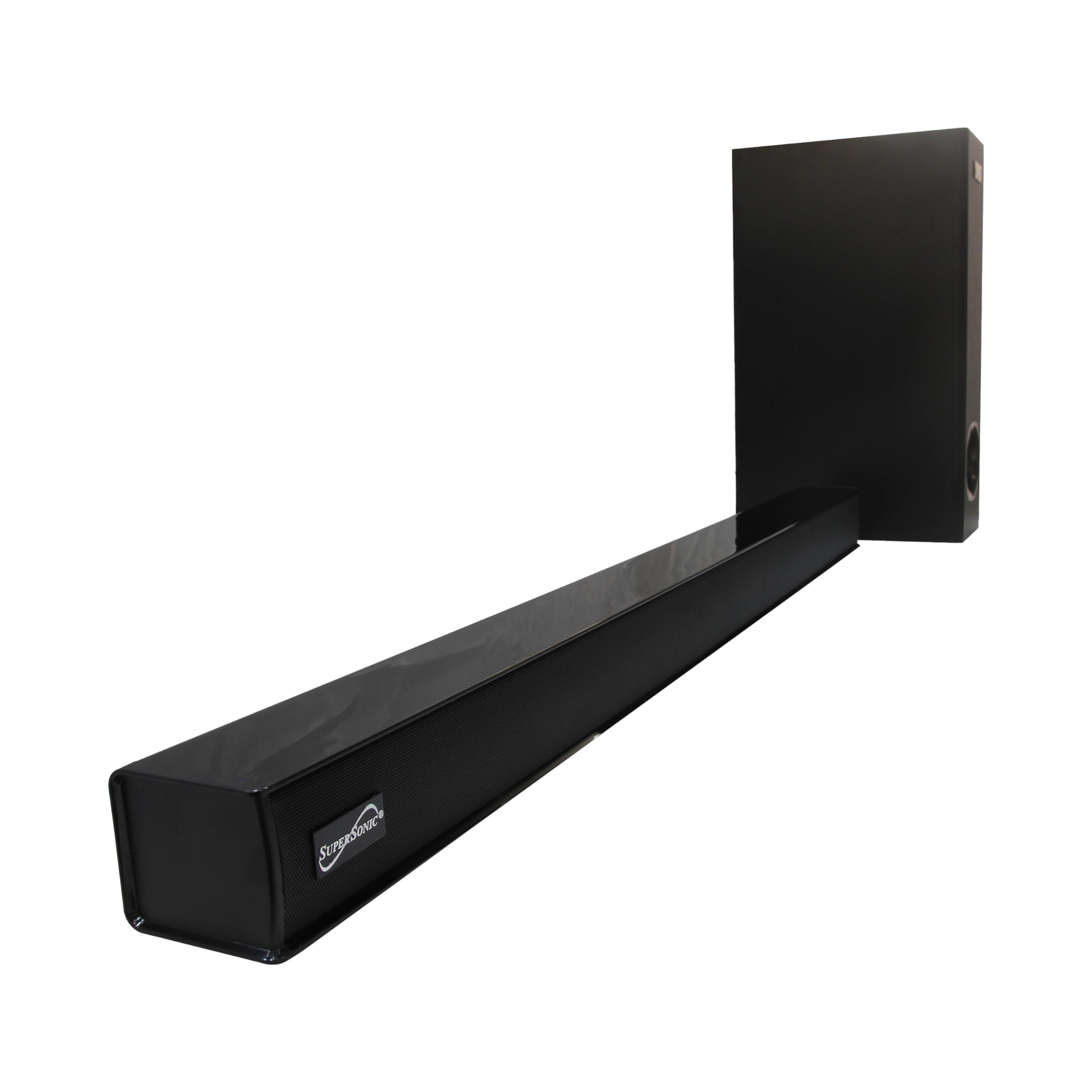 Supersonic Supersonic SC-1422SBW 35-inch Optical Bluetooth Soundbar and Subwoofer HDMI ARC, USB, LED Display, Remote for Monitor Speaker Home Theater Surround System PC Gaming (35-inch)