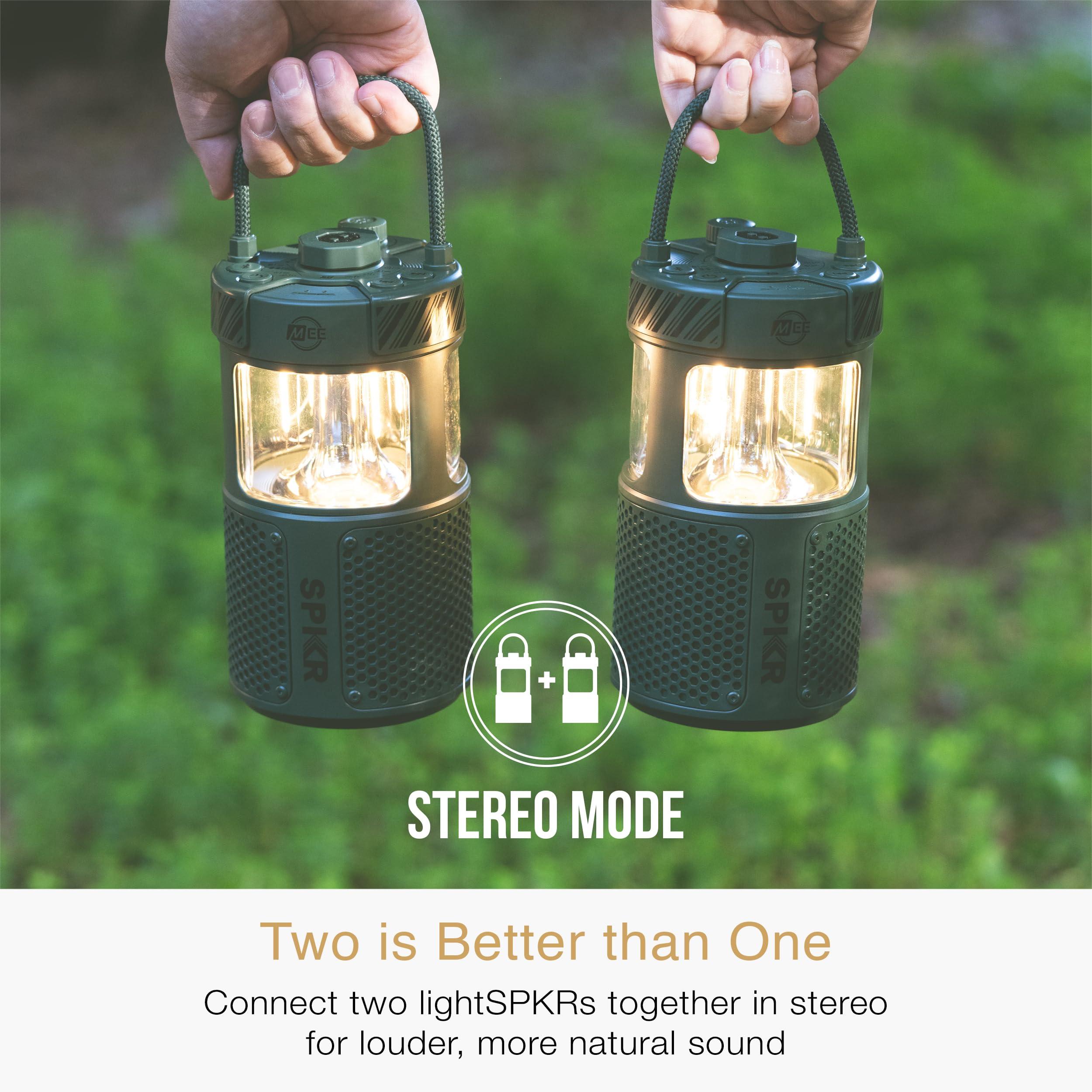 MEE audio MEE audio lightSPKR Bluetooth wireless speaker with camping lantern: 360 audio, 3 audio modes, 2 light colors & infinite brightness adjustment, IPX6 waterproof for indoor & outdoor use (Forest Green)