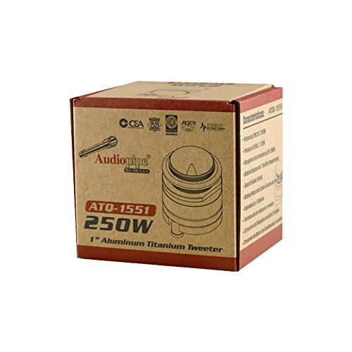 Audiopipe Audiopipe ATQ-1551 1 Inch 250 Watt 4 Ohm Aluminum Titanium Car Audio Bullet Tweeter with Mylar Crossover Capacitor and Kapton Voice Coil for Vehicle Sound System