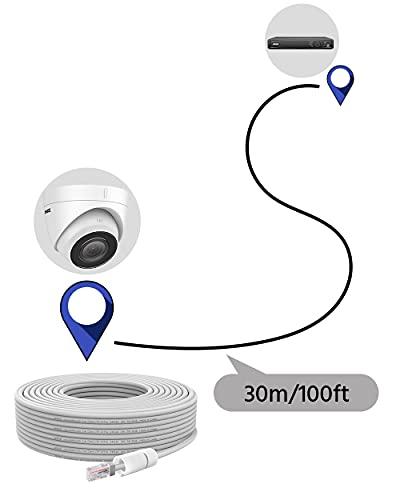 ANNKE ANNKE 100 FT Cat5e Internet High-Speed Network Cable, High-Speed PoE Ethernet Cable IP Camera and NVR System, Modem, PC, Consoles, etc., Compatible for Indoor/Outdoor Use