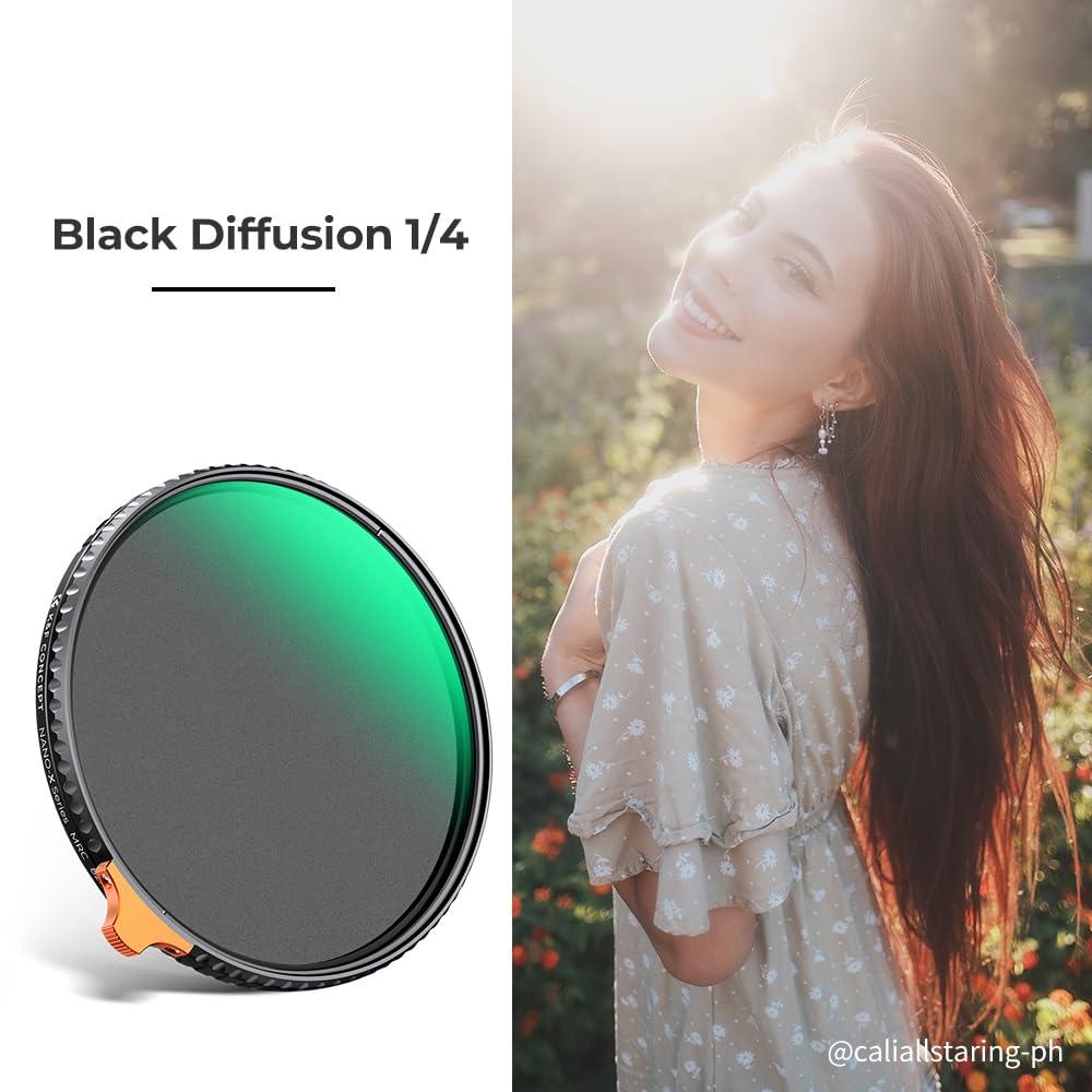 K&F Concept K&F Concept 72mm Black Diffusion 1/4 Effect & Variable ND2-ND32 ND Filter 2-in-1 for Camera Lens with 28 Multi-Layer Coatings (Nano-X Series)