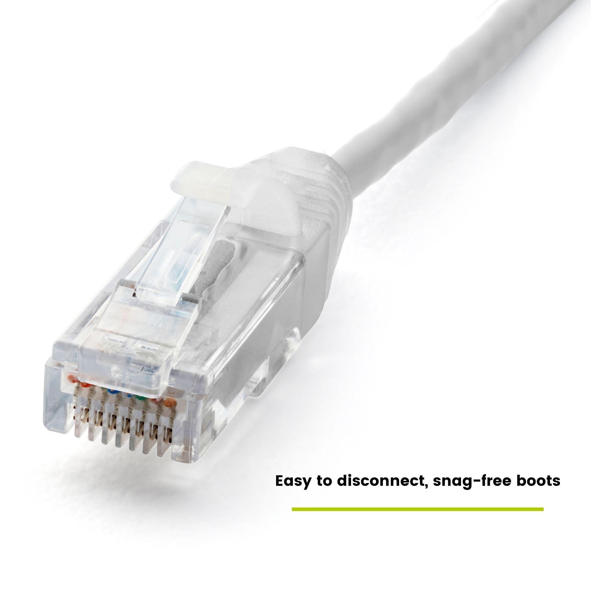 TRUE CABLE trueCABLE Cat6 Component Rated Patch Cable, Unshielded U/UTP, CM Rated, UL Listed, PoE++, 28AWG 4/PR, White, 7ft, 1 Pack