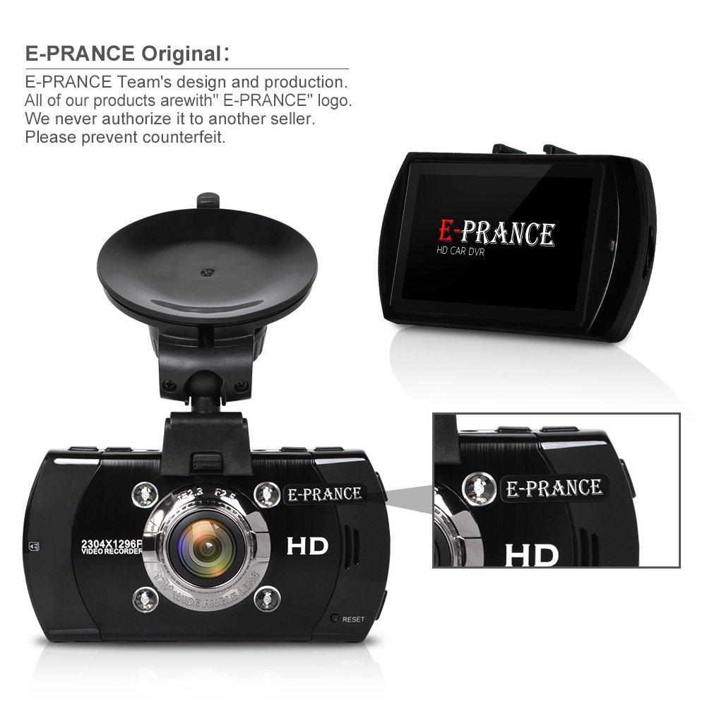 E-PRANCE E-PRANCE 2015 New B47fs Super Night Vision Car Dash Camera Recorder Super Hd 1296p G-Sensor Hdmi + 170 Degree Ultra Wide Angle + Ov4689 Cmos Sensor + Ir Night Vision with 32gb Memory Card