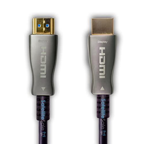 SatelliteSale SatelliteSale Digital High-Speed HDMI 2.0 Fiber Optic Cable 4K/60Hz 18Gbps Black 2160p Universal Wire PVC Cord 100 feet