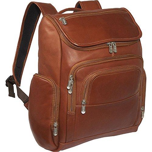 Piel Leather Piel Leather Multi-Pocket Laptop Backpack, Saddle, One Size