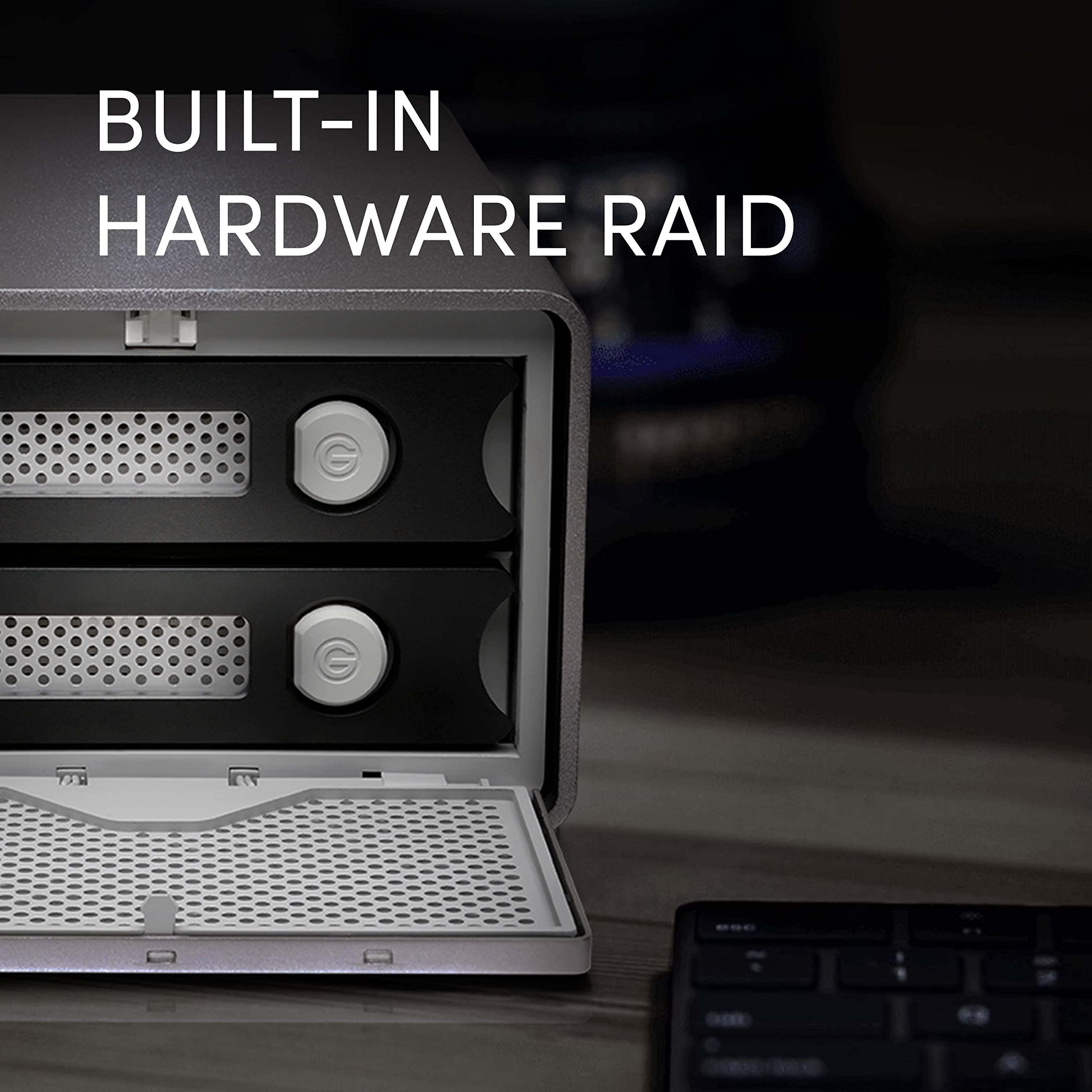 SanDisk Professional SanDisk Professional 8TB G-RAID 2 - Enterprise-Class 2-Bay Desktop Drive, 7200RPM Ultrastar drive inside, Thunderbolt 3, USB-C, HDMI Port, Hardware RAID - SDPH62H-008T-NBAAD