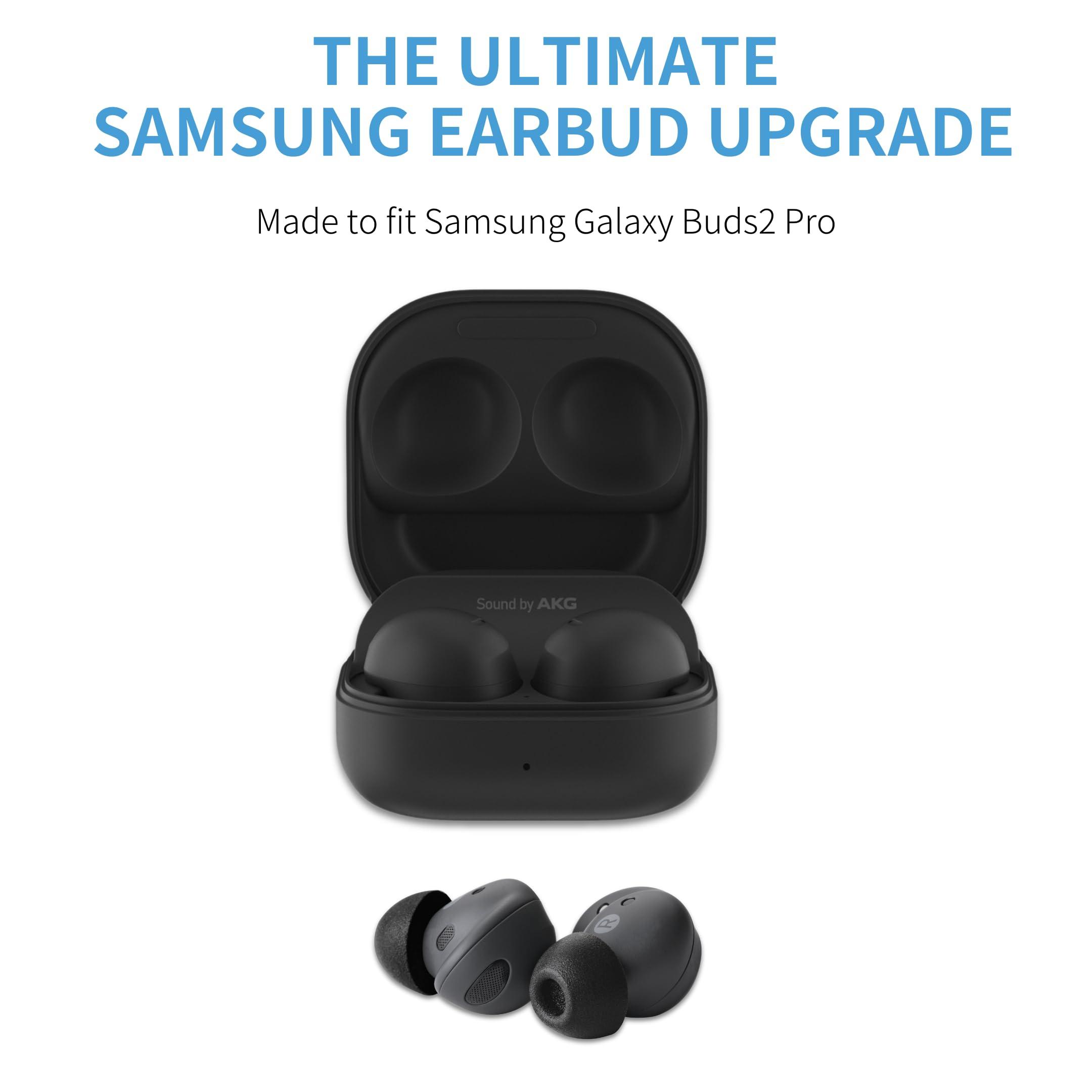 COMPLY Comply Foam New TrueGrip Premium Memory Foam Ear Tips for Samsung Galaxy Buds2 Pro Earbuds, Medium Black, 3 Pairs, Superior Noise Isolation, Increased Comfort, Secure in-Ear Fit, with Cleaning Tool