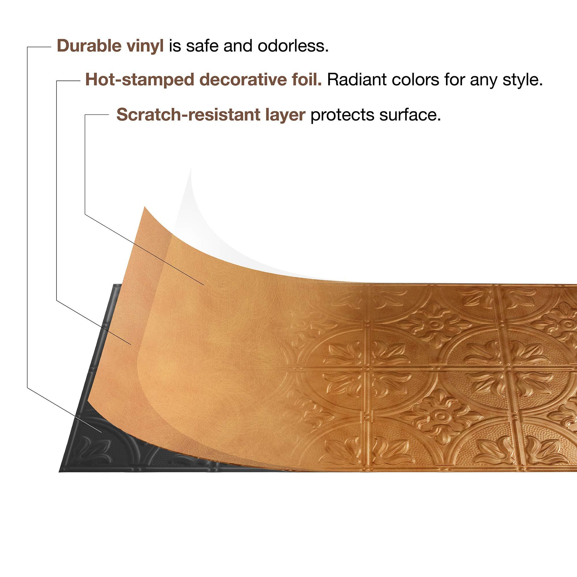 FASDE FASDE Regalia Decorative Vinyl Glue Up Ceiling Panel in Gloss White (5 Pack)