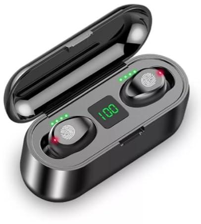 DirectNine Basics DirectNine Basics Touch Control Wireless Bluetooth Earphones, Mini F9 5.0 TWS IPX5 Waterproof Touch Wireless, Mini Stealth Sports Headphones, Bluetooth Earbuds with Mic, USB Charging Case, Dual Connect, Black