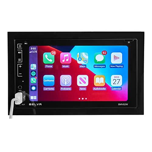 BELVA Belva BMV62W 6.2" Double DIN Touchscreen Bluetooth Car Stereo Receiver with Apple CarPlay, Android Auto and Mirrorlink