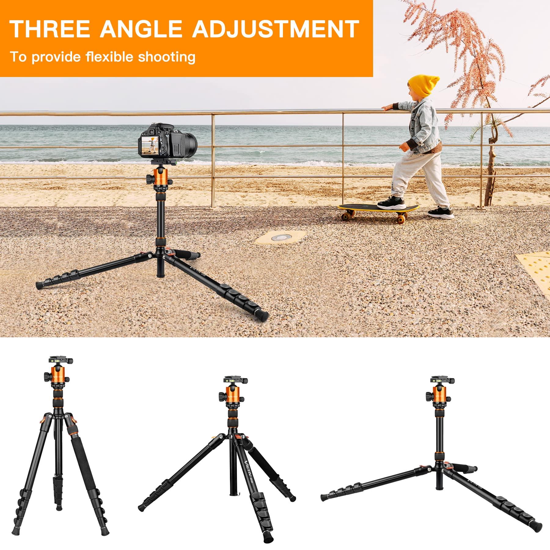 Victiv 82" Tall Camera Tripod Heavy Duty, Victiv Aluminum DSLR Tripod Monopod for Photography Travel, Professional Camera Stand for Spotting Scope Telescope Binocular
