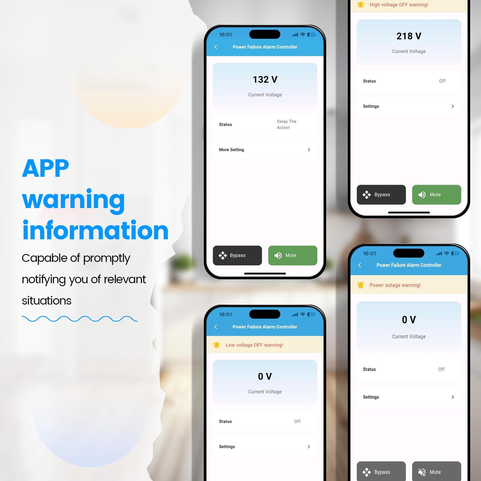 Ortis Wi-Fi Smart Power Failure Alarm with Surge Protector, Remotely Monitor and Control Your Refrigerator Via App, Ensuring The Safety of Refrigerator and Food Stored Inside, Yellow