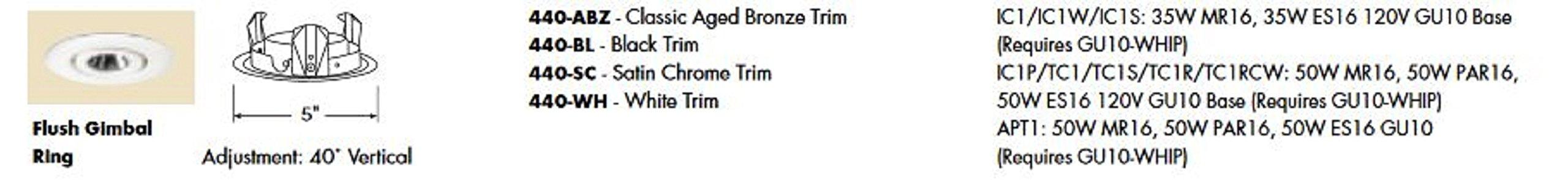 Juno Lighting Juno Lighting 440-WH Flush Gimbal Ring Recessed Trim, White, 4\", Unfinished