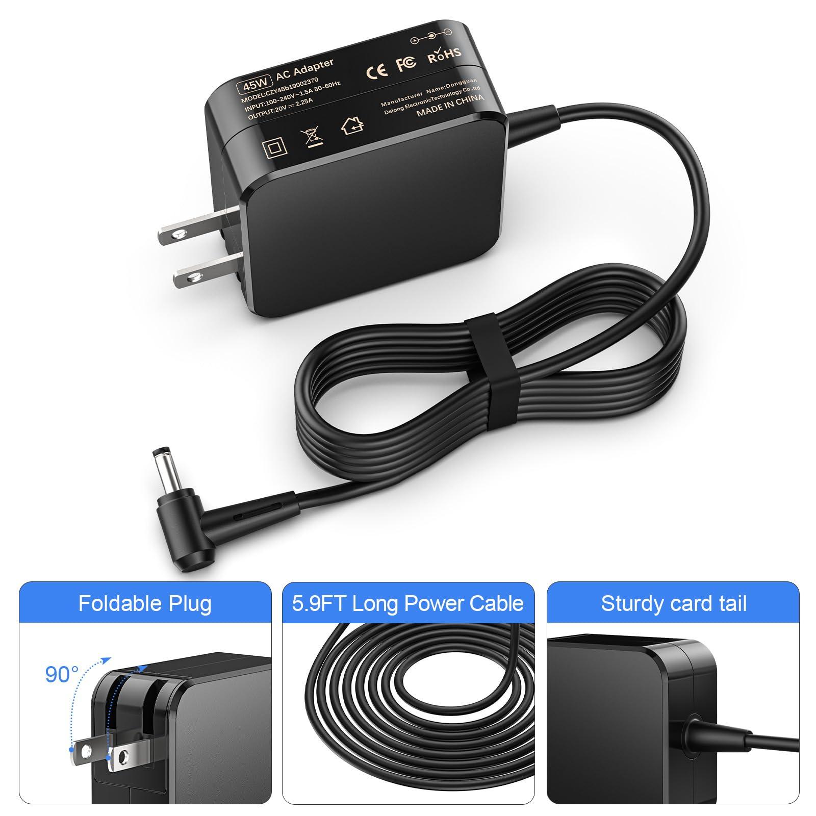 Jippofu 45W Laptop Charger for Lenovo Ideapad 3 Charger,AC Adapter Charger Fit for Lenovo Flex 3 5 4 6 14 15 Flex-14 Flex-15,Lenovo IdeaPad 1 3 5 310 310S 320 320S 330 330S 510 510S Yoga710 710s Power Cord