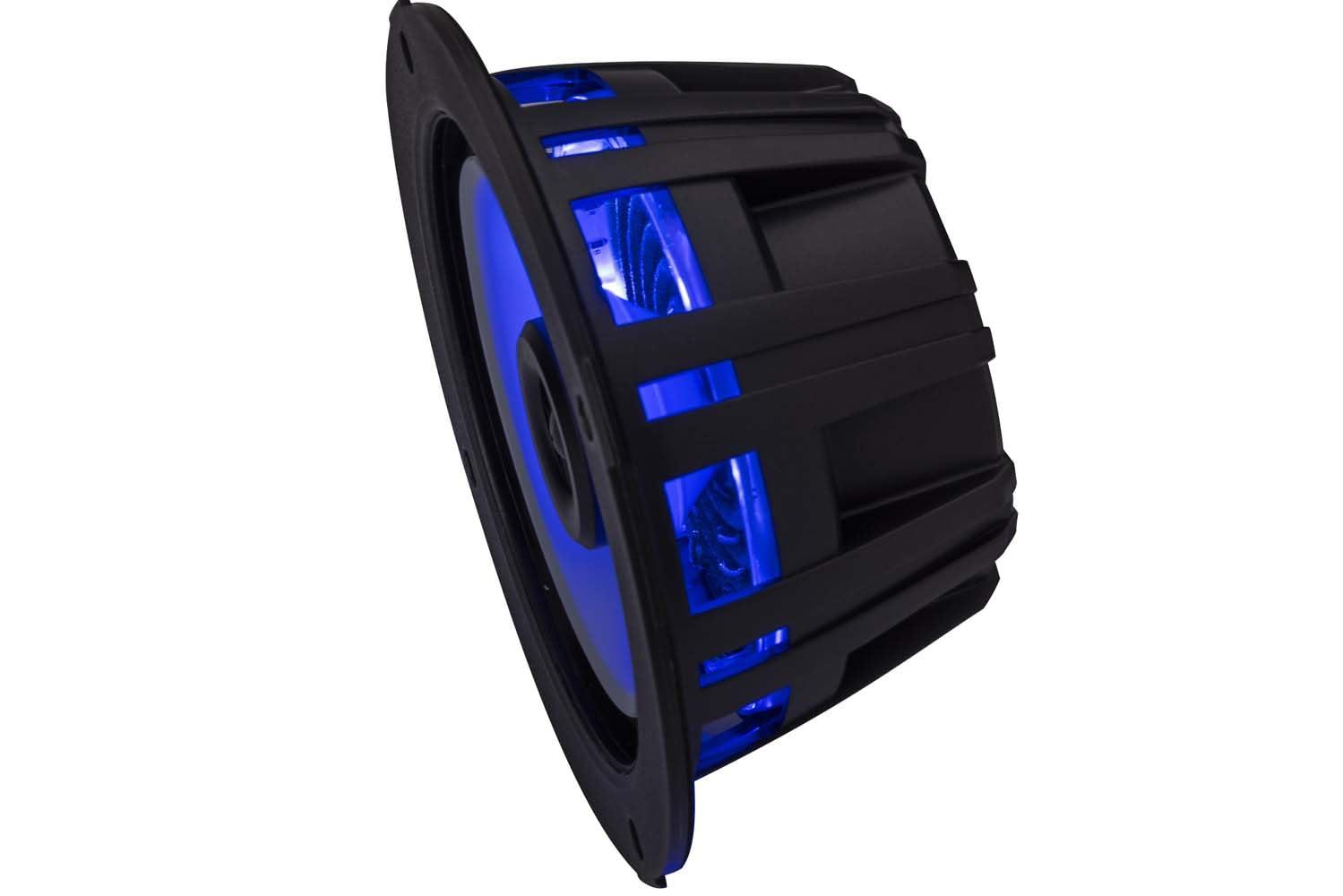 Audiosavings Audiosavings Bundle: (4) Kicker 51KM614FL 6.5" Thin Mount 60w Marine Boat Speakers w/RGB LED KM614FL (4 Items)