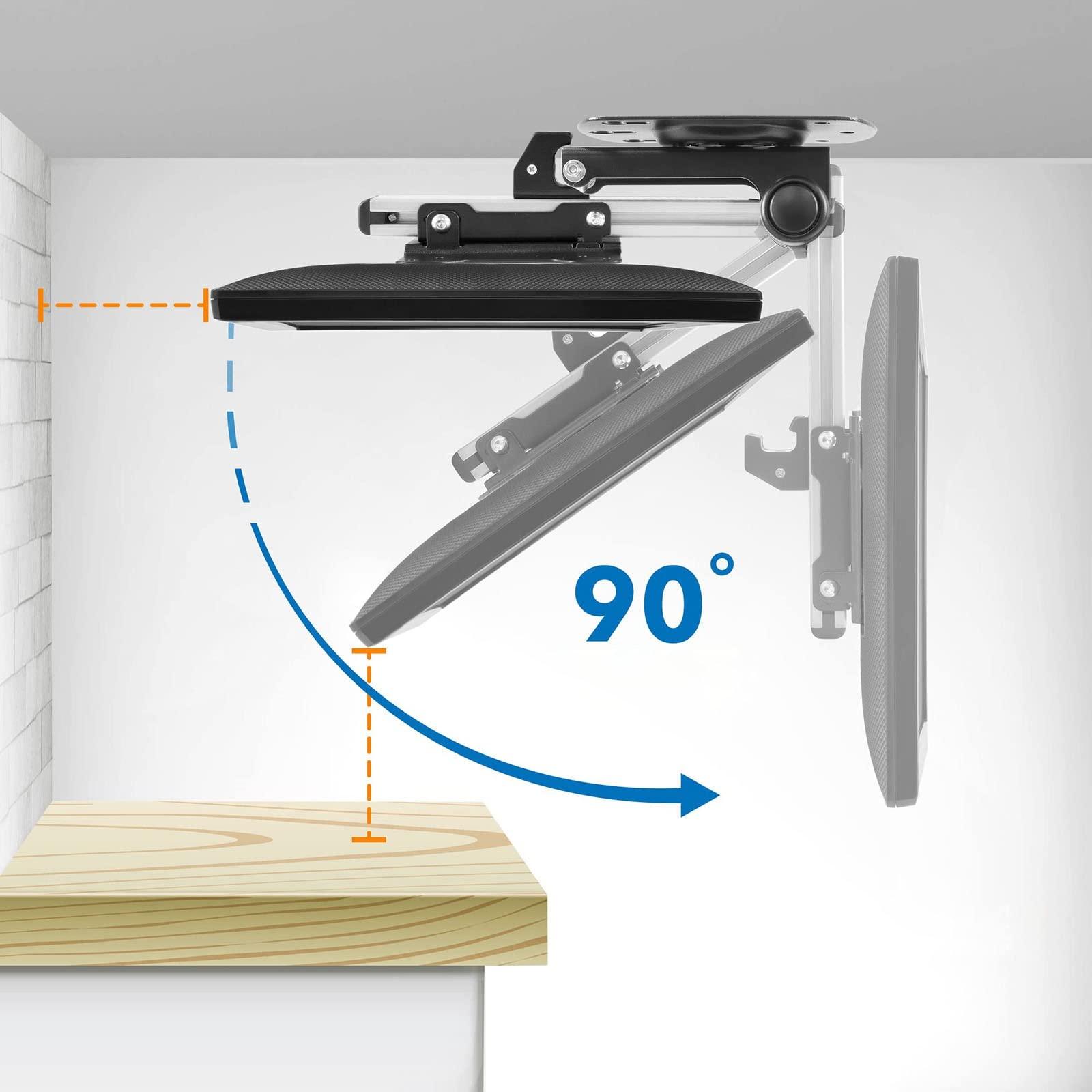POLGDW Adjustable Ceiling Tilt TV Ceiling Mount - 0-90 Flip Down TV/Monitor Bracket Fits 17-37 Inch TVs, 30 Left/Right Rotation, Max VESA 200x200mm