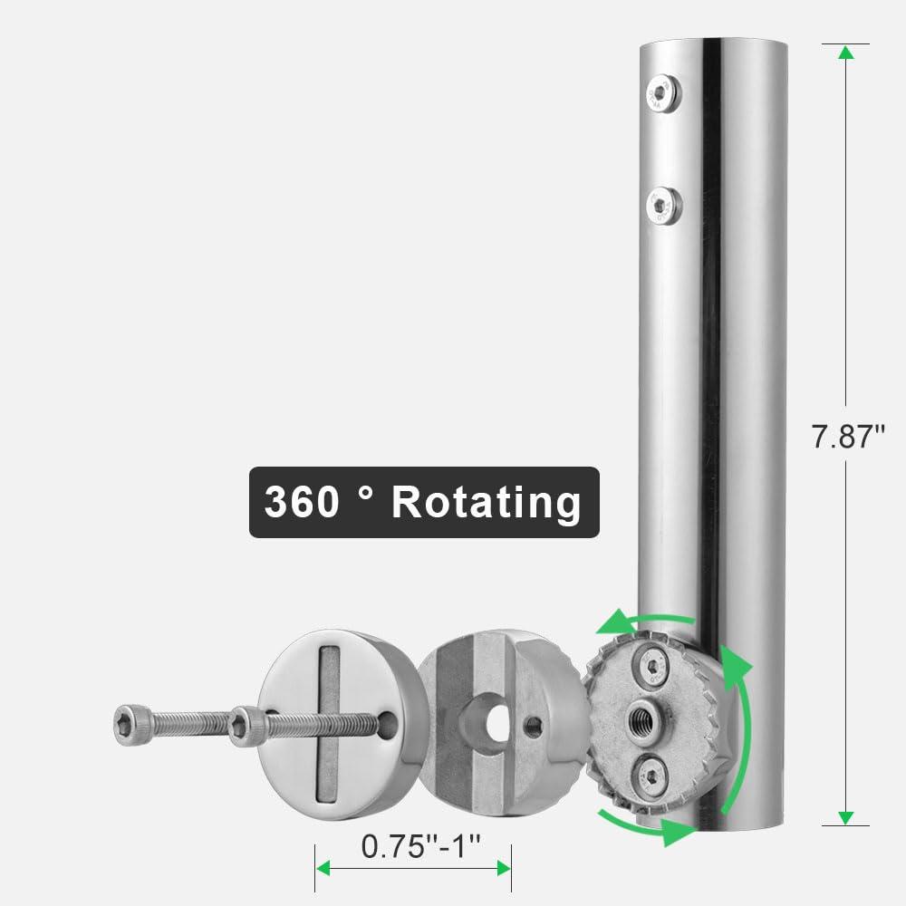 Bywen Bywen for Starlink Rv Mount,Stainless Steel Starlink Boat Railing Mount,Starlink Pole Mount,Starlink Pipe Adapter for RV Ladder, SailingBoat,Marine,Yacht,Car roof Rack Rai(for 0.75inch-1inch Rail)