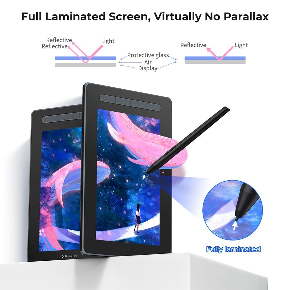XP-PEN XPPen Drawing Tablet with Screen, 12 inch Graphics Tablets Artist 12 2nd, Digital Drawing Pad with X3 Stylus,127% sRGB Full Laminated Drawing Monitor Display for Art Design & Video Editing (Black)