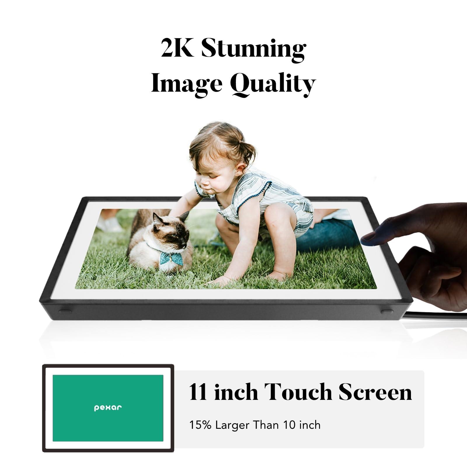 pexar pexar by Lexar Digital Picture Frame, 2K Resolution Ultimate Clarity, 11\'\' Anti-Glare Touch Screen Stunning Under Lighting, WiFi Photo Frame 32GB for Home Decor, Gifting, Share Photos/Videos via APP