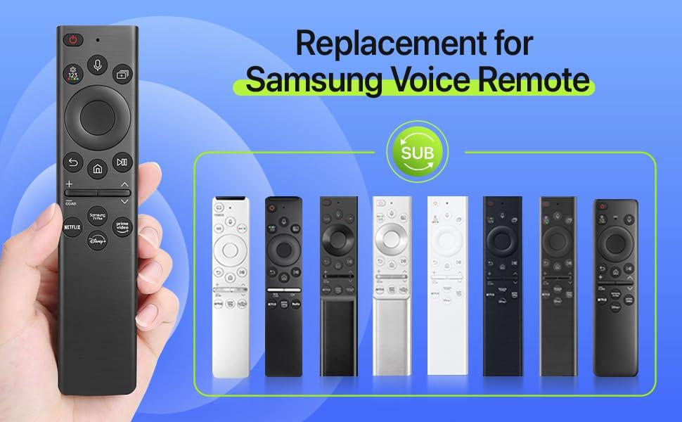 Amtone Replacement Voice Smart TV Remote for Samsung 2021 QLED 4K 8K Series Smart TV Q60A Q70A Q80A QN90A QN800A QN85A The Frame QLED 4K Smart TV Series (BN59-01385A No Solar Version)