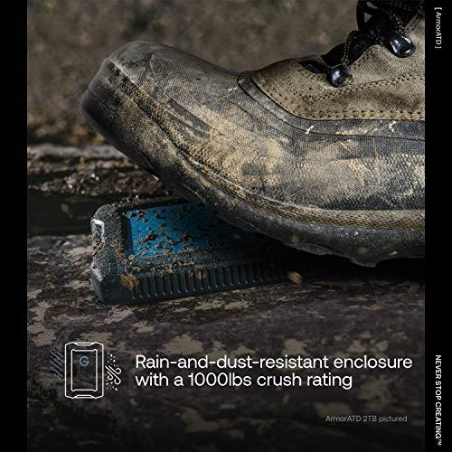Western Digital G-Technology 4TB ArmorATD All-Terrain Rugged Portable External Hard Drive - USB-C, USB 3.1 Gen 1 - 0G10435-1, 4000 GB