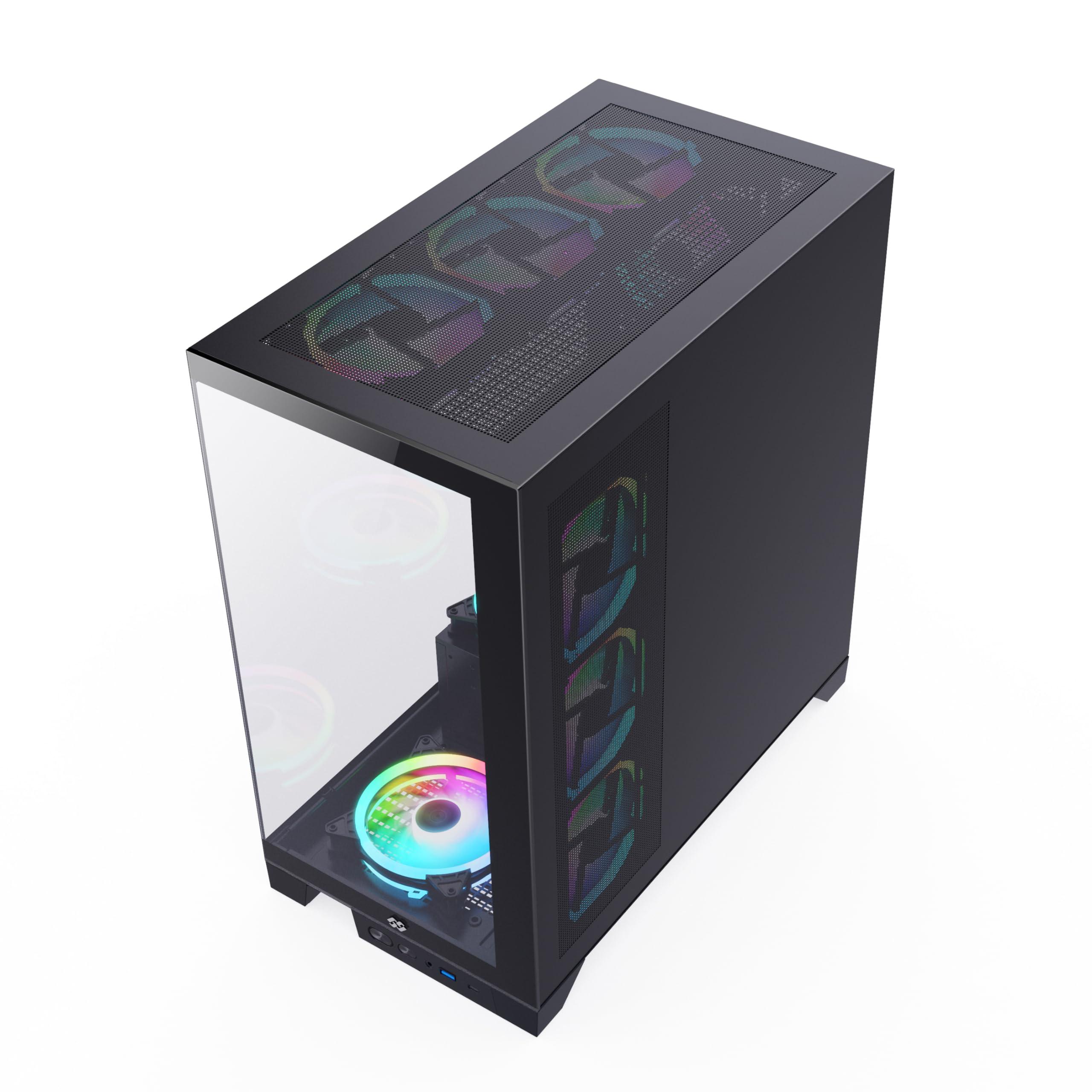 Bluegears Bluegears Bgears b-Pellucid ATX Gaming PC Case. Front and Side Tempered Glass Design with Built in USB C Port. (Fans are Sold Separately!!).