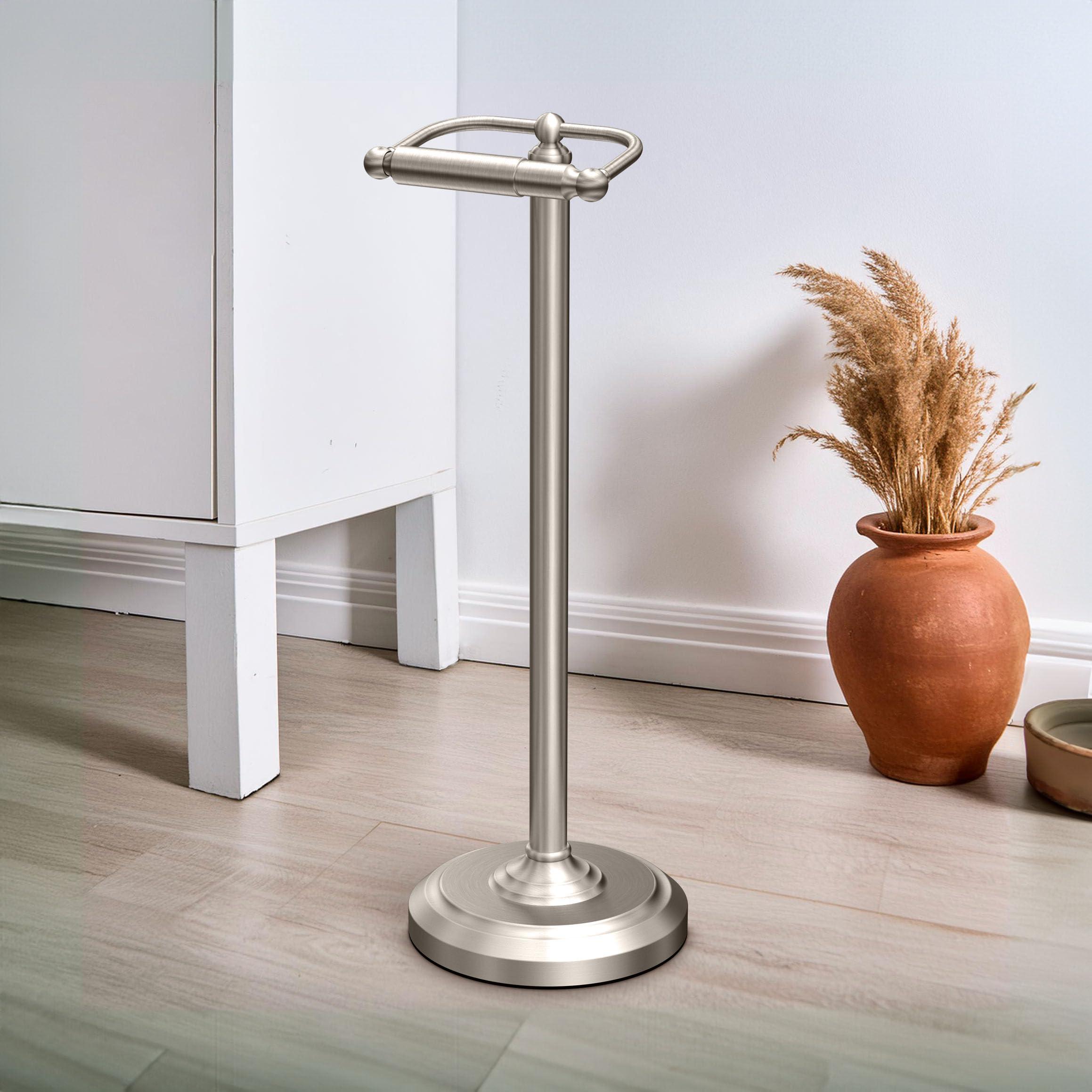 Gatco Gatco 1436SN Pedestal Toilet Paper Holder, Satin Nickel