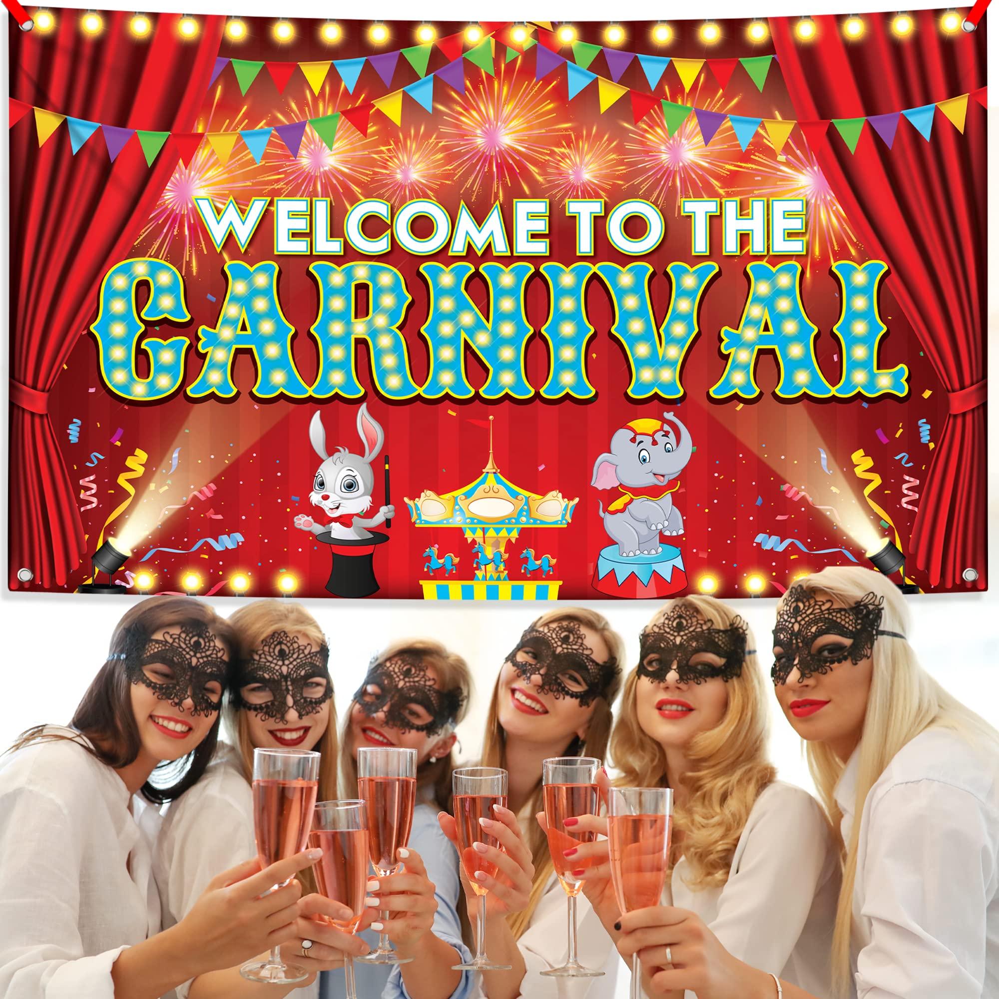 KatchOn KatchOn, XtraLarge Carnival Backdrop - 72x44 Inch, Welcome Banner - Carnival, Circus Party Decorations
