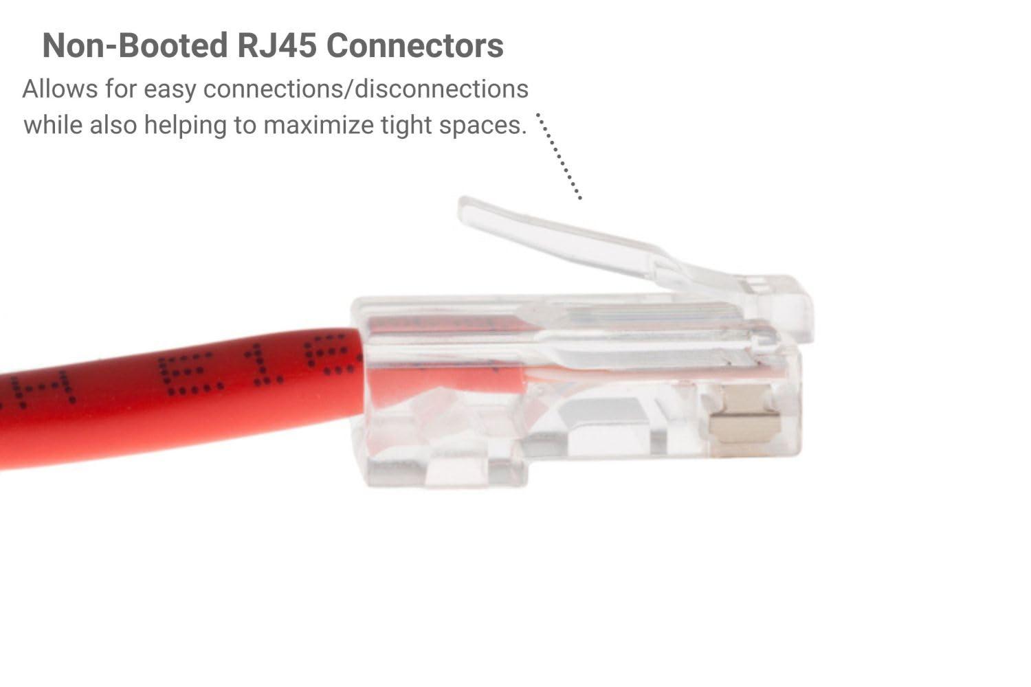 CablesAndKits CablesAndKits - Cat6 Ethernet Cable, Non-Booted, Jacket: PVC (CM), 10 ft, Red, Pure Copper, RJ45 Computer & Networking Patch Cord