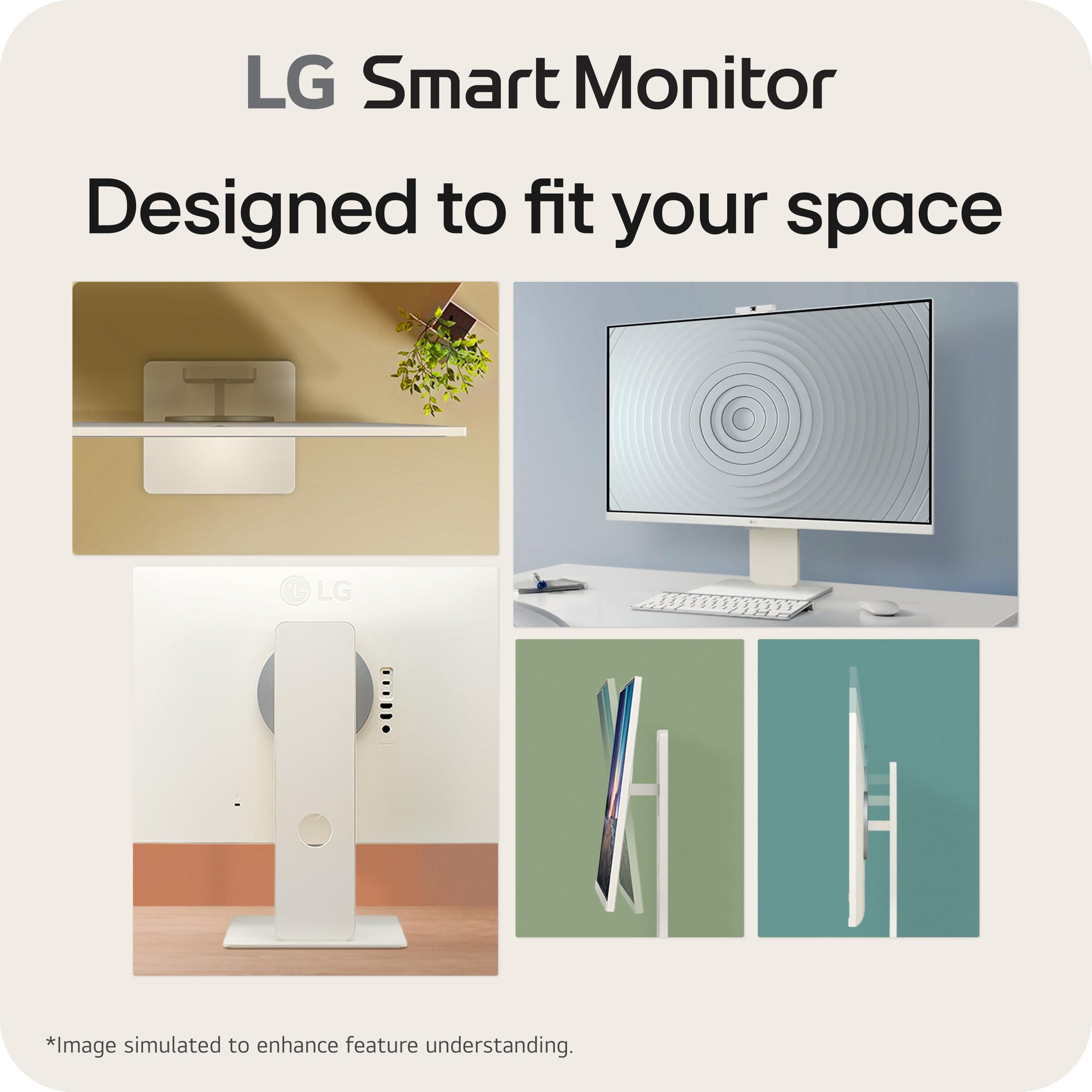 LG LG 32SR85U-W MyView Smart Monitor 32-inch 4K UHD (3840x2160), IPS Display, webOS 23, USB Type-C 90W PD, Built-in FHD Webcam & Speaker, HDR 10, AirPlay 2, Screen Share, Bluetooth, White
