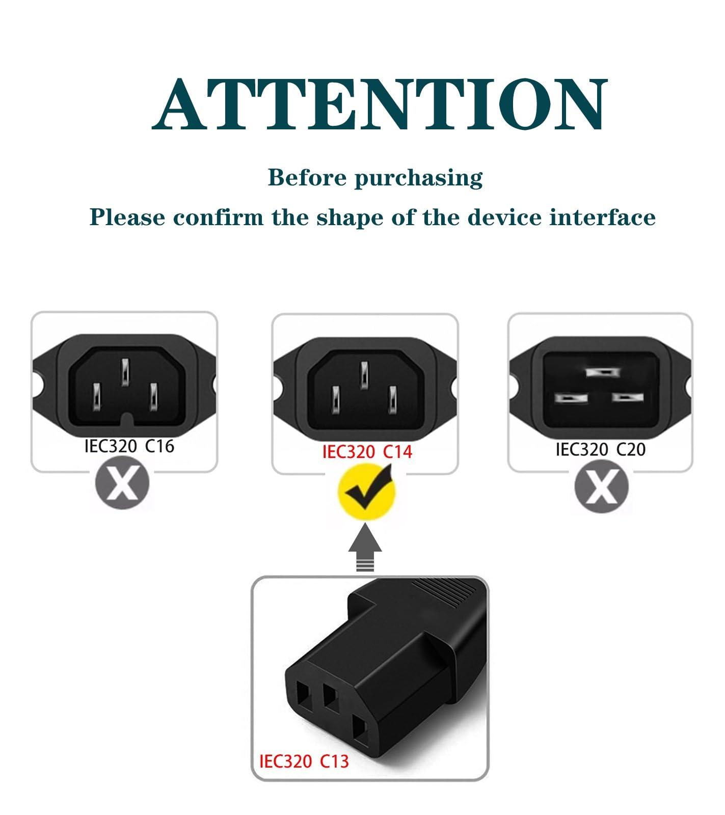UNIMOSON Speaker Power Cable for ION Block Rocker, ION Pathfinder, Tailgater Bluetooth, Guitar Amp, Job Rocker, Explorer Portable Speaker System Replacement Power Cord