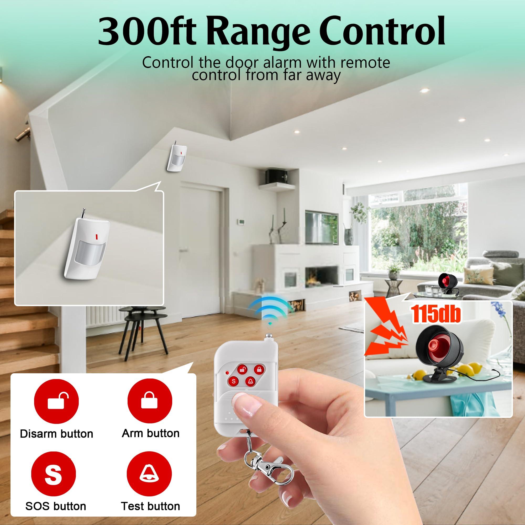 KERUI KERUI Standalone Home Office Shop Security Alarm System Kit,Wireless Loud Indoor/Outdoor Weatherproof Siren Horn with Remote Control and Door Contact Sensor,Motion Sensor,Up to 115db,NO WIFI/GSM/APP