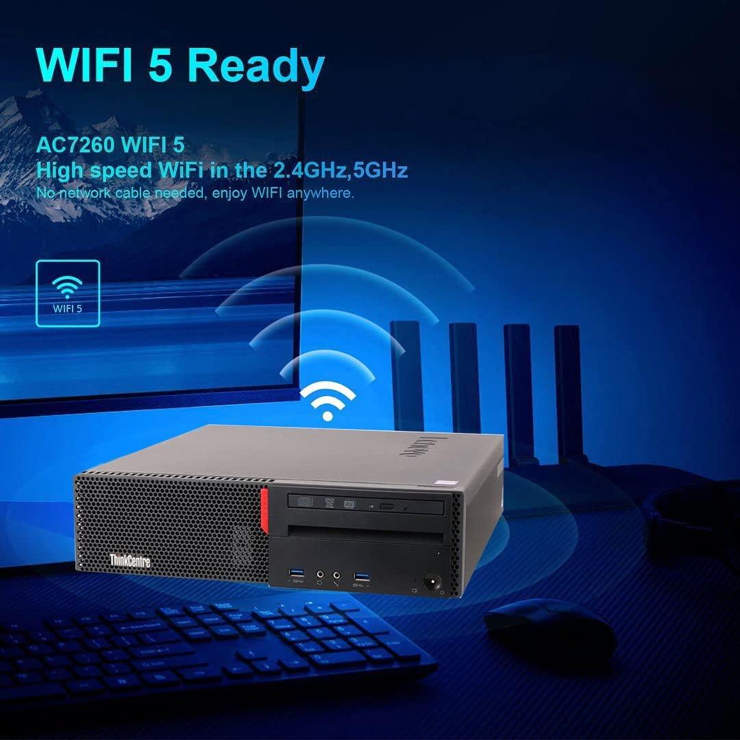 Lenovo Lenovo Desktop Computer with Dual Monitors, Intel Core i5 6500 3.2GHz, 16GB RAM, 256GB SSD, 2TB HDD, AC7260 WiFi Bluetooth,DVD-RW,Wireless Keyboard Mouse,Windows 10 Pro (Renewed)