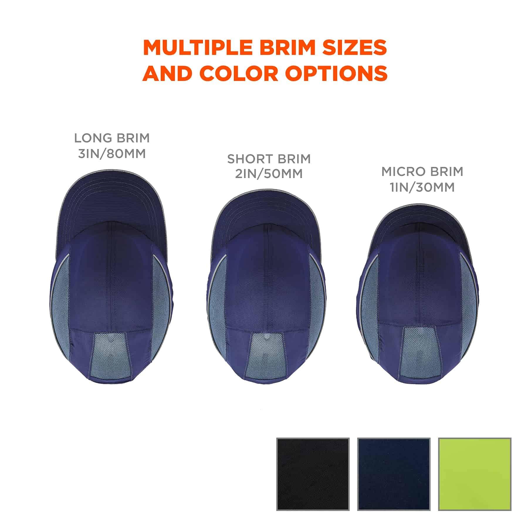 Ergodyne Ergodyne Safety Bump Cap, Baseball Hat Style, Comfortable Head Protection, Micro Brim, Skullerz 8950,Black, Factory