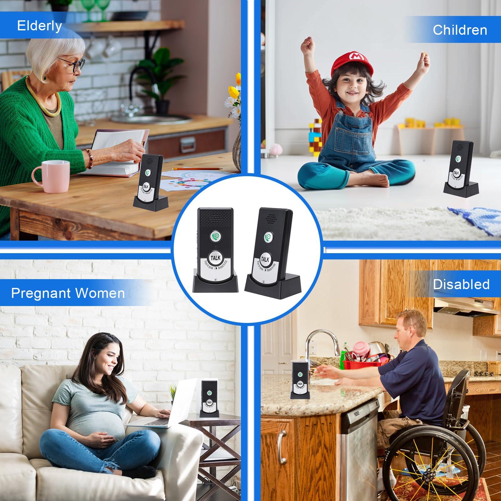 VINGVO Intercom System for Home, 2 Way Voice Intercom Wireless, Home Intercom System Super Long Range Intercomunicador Intercom Doorbell System Unit for Home Hospital Office