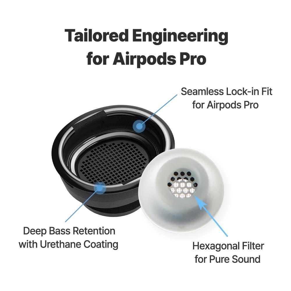 AZLA AZLA MAX for Airpods Pro 1st & 2nd Gen (ML) Airpod Pro Ear Tip Replacement Airpod Pro Tips with Premium Silicone, Airpod Ear Tips