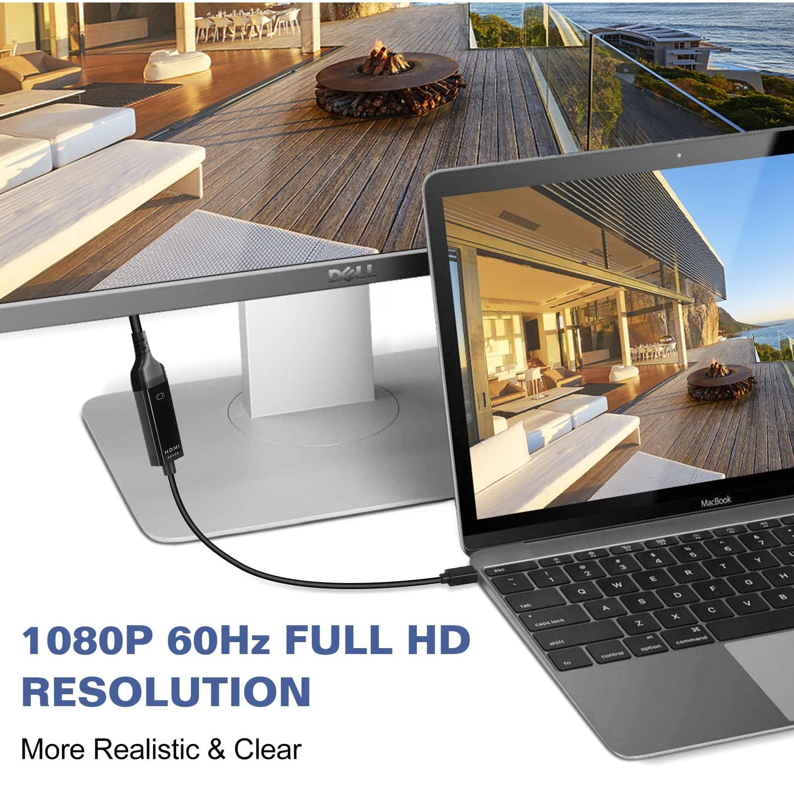 UrbanX Mini DisplayPort to HDMI Adapter for Lenovo ThinkPad T450 Mini DP to HDMI Adapter Compatible with MacBook Air/Pro, Microsoft Surface Pro/Dock, Projector and More 1-Pack