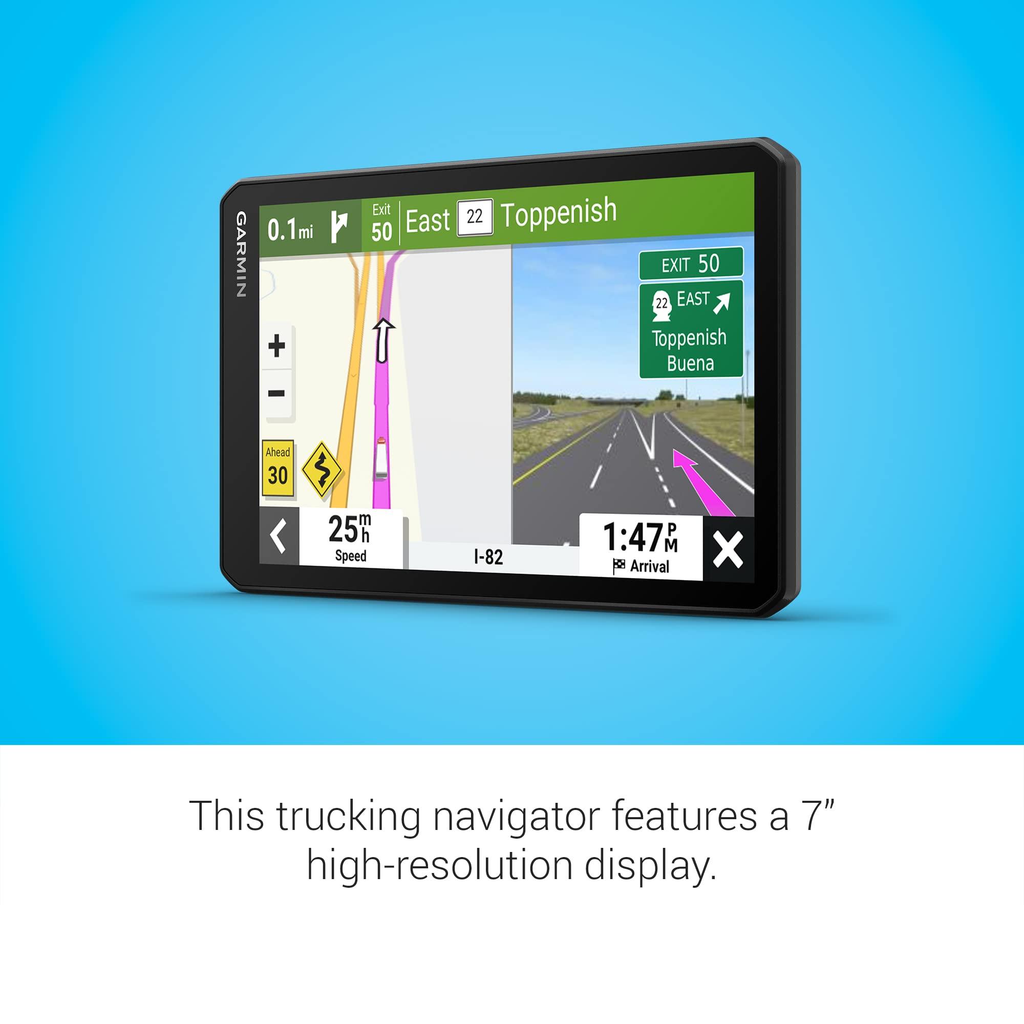 Garmin Garmin dezl OTR710, Large, Easy-to-Read 7 GPS Truck Navigator, Custom Truck Routing, High-Resolution Birdseye Satellite Imagery, Directory of Truck & Trailer Services (Renewed)