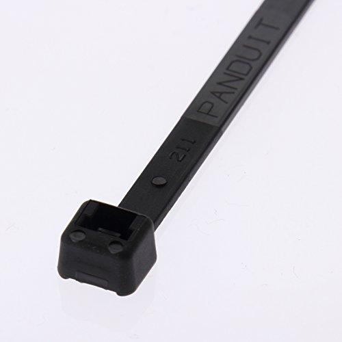 Panduit Panduit PLT.6SM-M30 Pan-Ty Cable Tie, Heat Stabilized Nylon 6.6, Subminiature Cross Section, Curved Tip, 8lbs Min Tensile Strength, 0.60\" Max Bundle Diameter, 0.03\" Thickness, 0.07\" Width, 2.8\" Length, Black (Pack of 1,000)