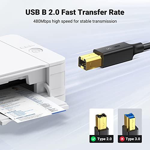 UGREEN UGREEN USB Printer Cable - USB A to B Cable, 2.0 USB B Cable High-Speed Printer Cord Compatible with Hp, Canon, Brother, Samsung, Dell, Epson, Lexmark, Xerox, Piano, Dac, and More 15 FT